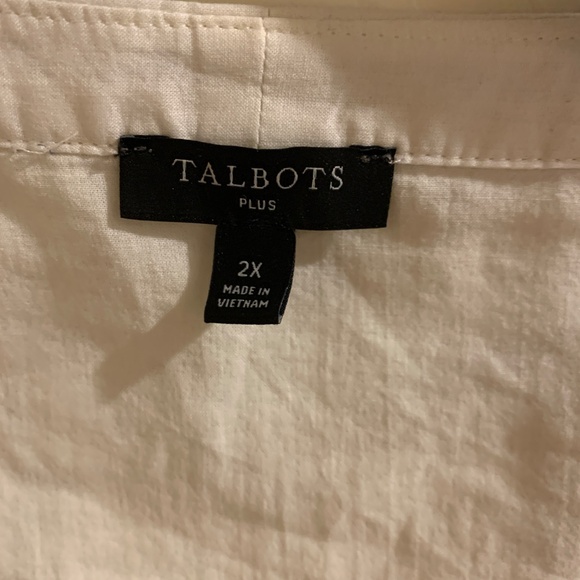 🌼 Talbots Plus Cream Floral Cotton Top – 2X - Pre-Owned🌼 - Picture 5 of 11